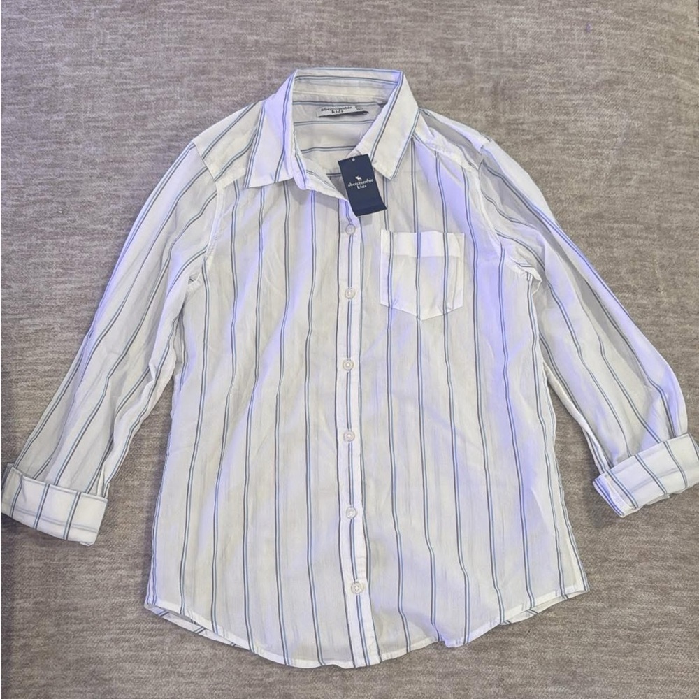 Girl’s White Striped Shirt